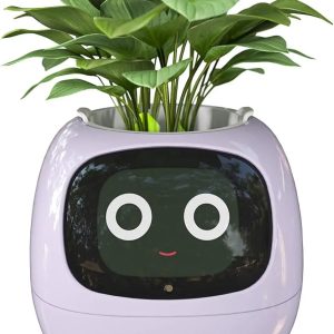 FloraEcho™ 7Sense AI Planter – 49 Mood Faces + Smart Soil Tracker