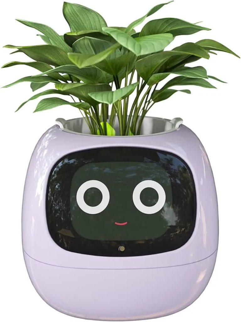 FloraEcho™ 7Sense AI Planter – 49 Mood Faces + Smart Soil Tracker