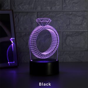3D LED Diamond Ring Night Light