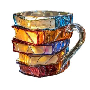3D Colorful Books Coffee Cup
