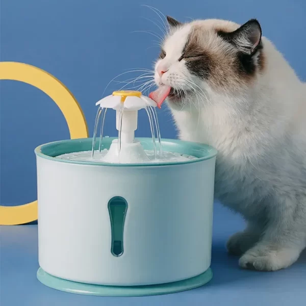 AquaCatsyl 2.4L USB-Powered LED Carbon Pet Fountain